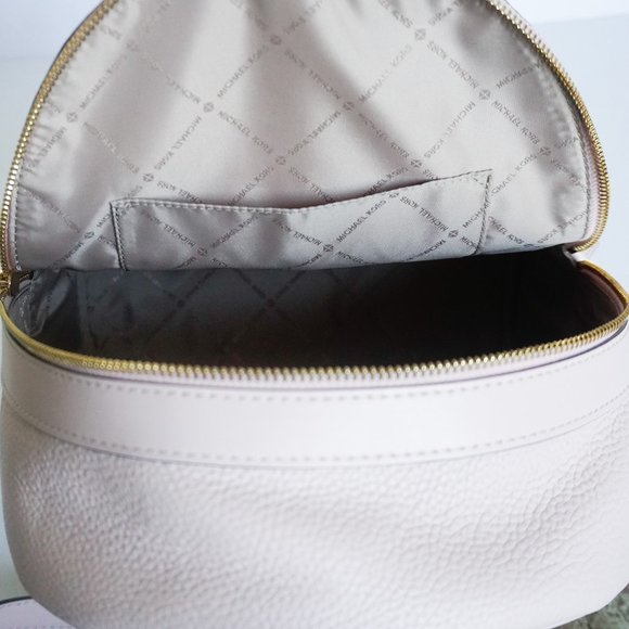 Michael Kors Kenly Medium Backpack Pebbled Leather Pink Gold Toned Studs main image 6